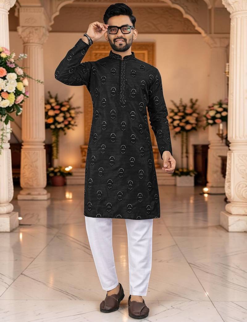 men’s traditional ethnic wear cotton kurta for festive & casual use
