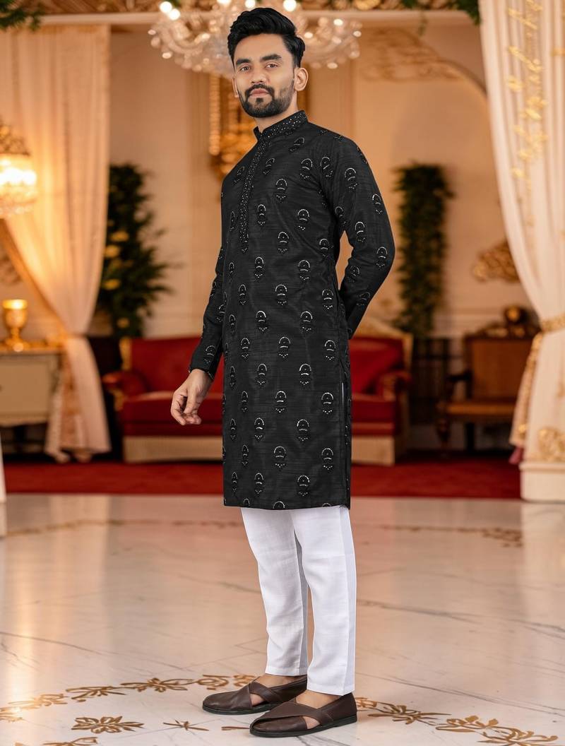 men’s traditional ethnic wear cotton kurta for festive & casual use