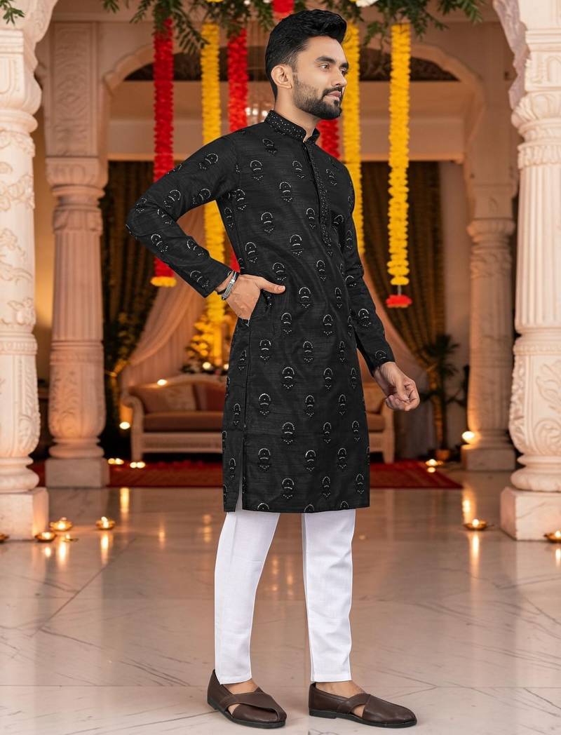 men’s traditional ethnic wear cotton kurta for festive & casual use