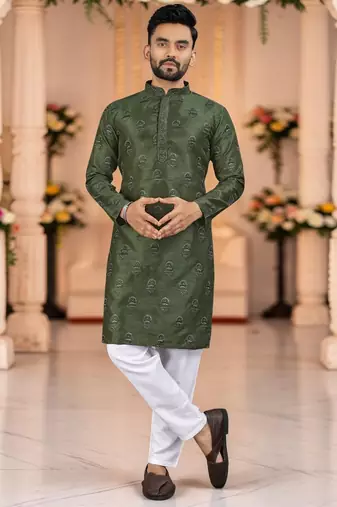 men’s traditional ethnic wear cotton kurta for festive & casual use