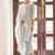Grey ethnic motifs jacquard straight thread work kurta set