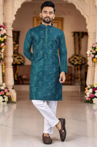 men’s traditional ethnic wear cotton kurta for festive & casual use