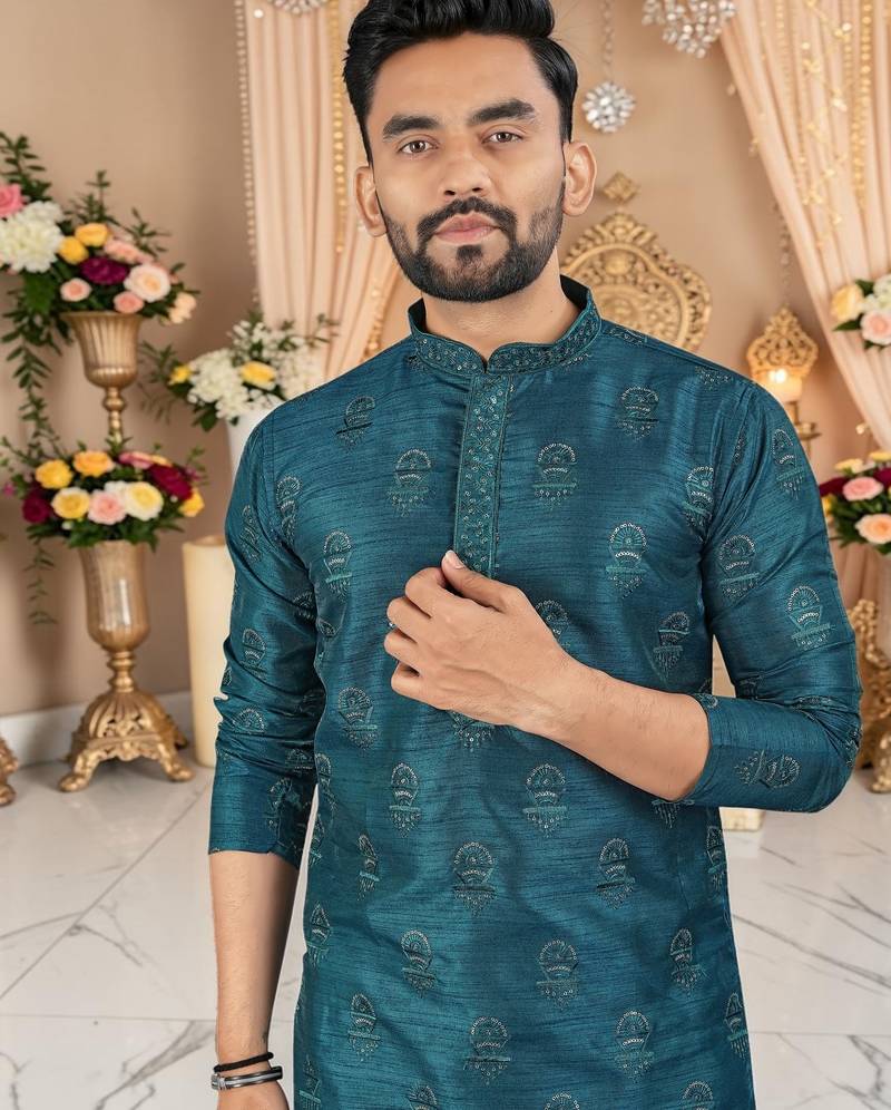 men’s traditional ethnic wear cotton kurta for festive & casual use