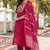 Pink cotton blend embroidered kurta set with dupatta for women