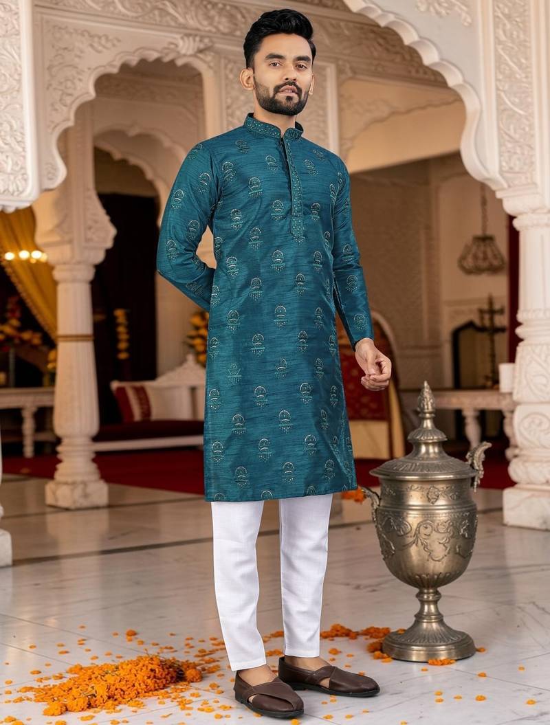 men’s traditional ethnic wear cotton kurta for festive & casual use
