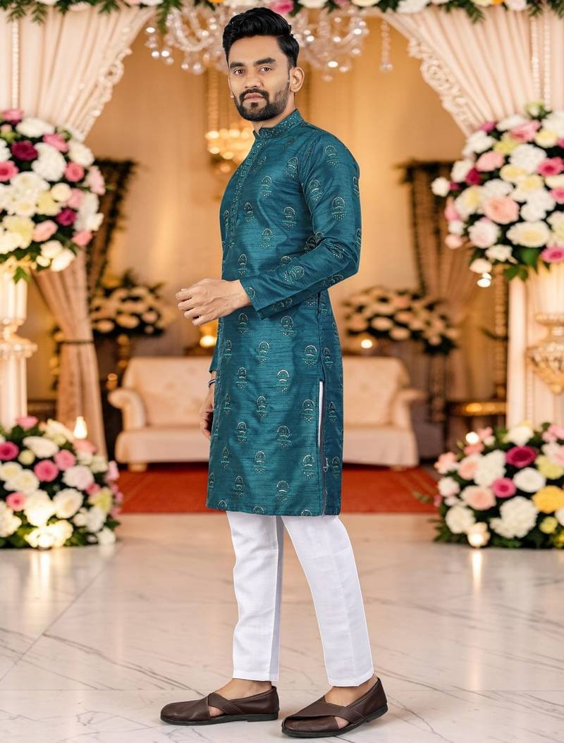 men’s traditional ethnic wear cotton kurta for festive & casual use