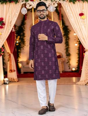 men   s traditional ethnic wear cotton kurta for festive & casual use 1
