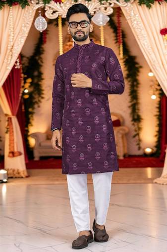 men’s traditional ethnic wear cotton kurta for festive & casual use