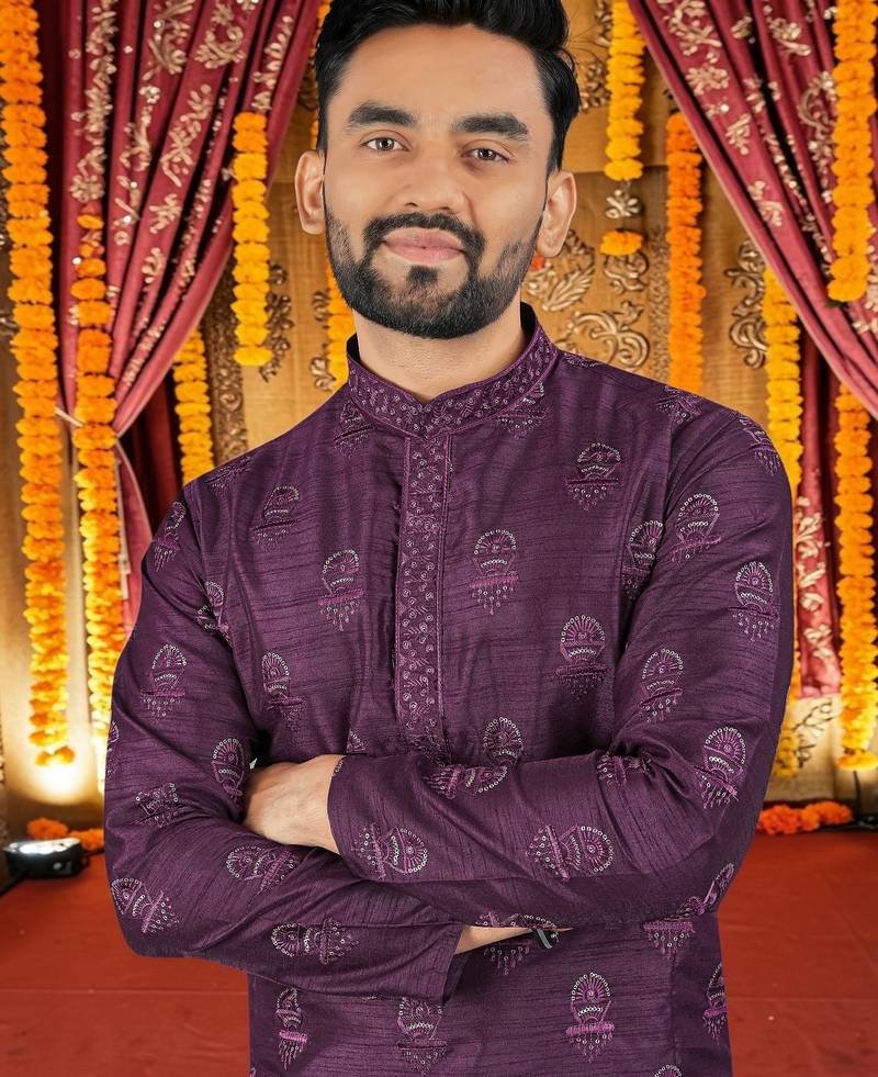 men’s traditional ethnic wear cotton kurta for festive & casual use
