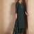 Dark green cotton blend embroidered with sequined work kurta set for women