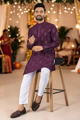 men   s traditional ethnic wear cotton kurta for festive & casual use
