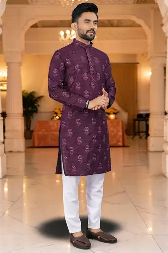 men   s traditional ethnic wear cotton kurta for festive & casual use