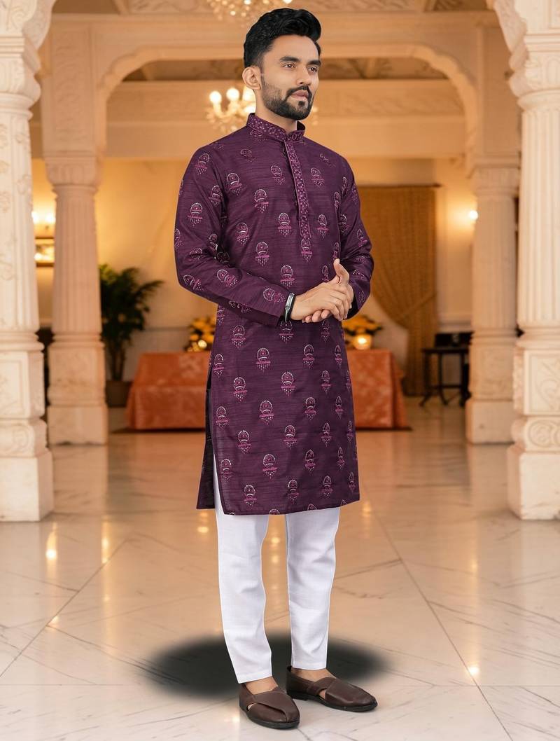 men’s traditional ethnic wear cotton kurta for festive & casual use