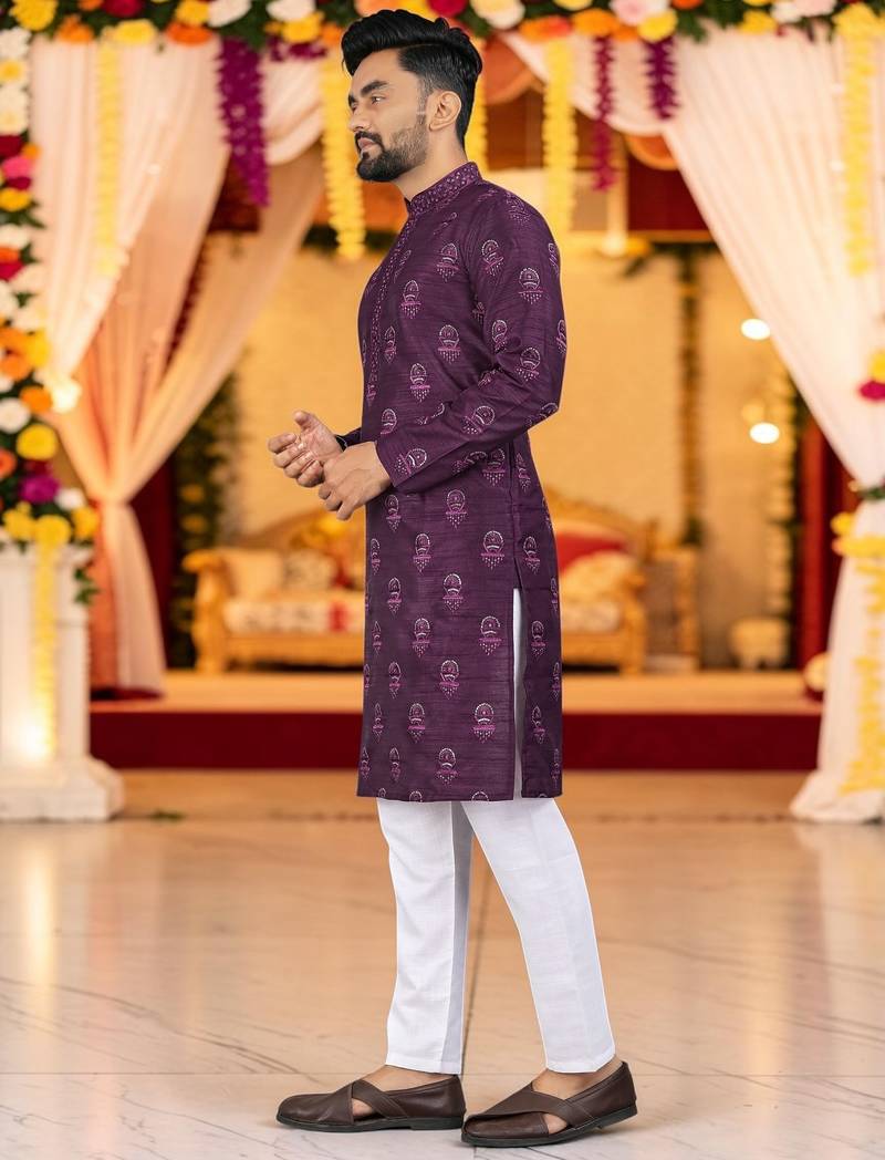 men’s traditional ethnic wear cotton kurta for festive & casual use