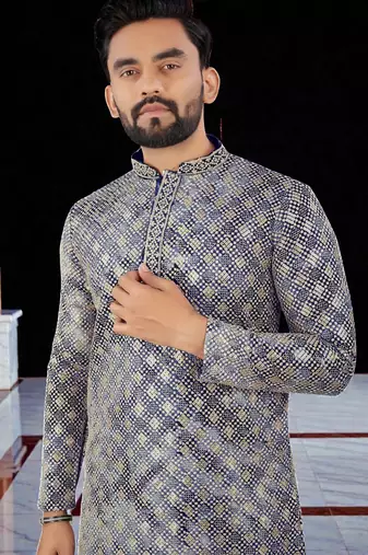 men’s traditional ethnic wear cotton kurta for festive & casual use