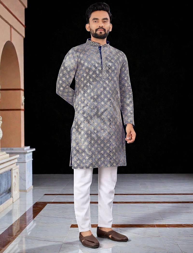 men’s traditional ethnic wear cotton kurta for festive & casual use