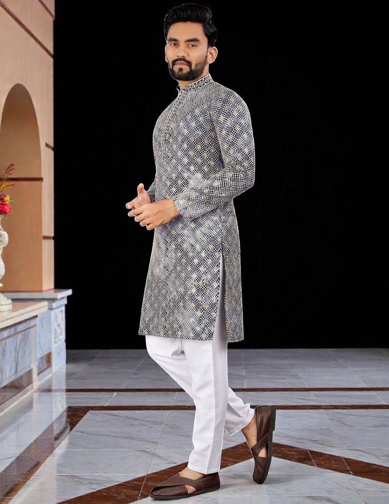 men’s traditional ethnic wear cotton kurta for festive & casual use