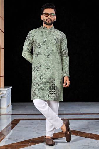 men’s traditional ethnic wear cotton kurta for festive & casual use
