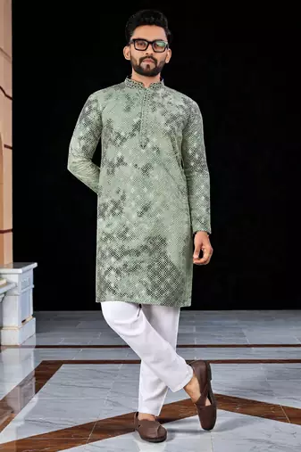 men’s traditional ethnic wear cotton kurta for festive & casual use