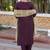 Wine silk blend embroidered kurta set with dupatta for women