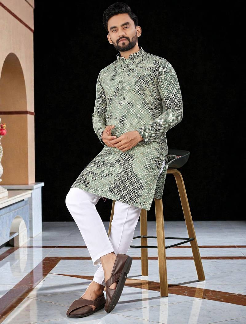 men’s traditional ethnic wear cotton kurta for festive & casual use