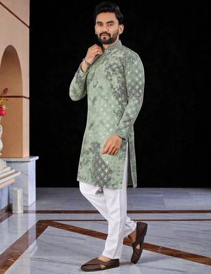 men   s traditional ethnic wear cotton kurta for festive & casual use 4