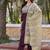 Wine silk blend embroidered kurta set with dupatta for women