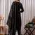 Black chinon foil printed kurta set with dupatta