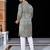 Grey  chikankari embroidered   men's only viscose rayon kurta