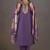 Purple roman silk embroidered with sequined work kurta set for women