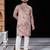 Pink  chikankari embroidered   men's only viscose rayon kurta