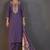 Purple roman silk embroidered with sequined work kurta set for women