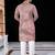 Pink  chikankari embroidered   men's only viscose rayon kurta