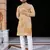 Yellow  chikankari embroidered   men's only viscose rayon kurta