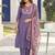 Lavender chinon printed kurta set with dupatta