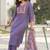 Lavender chinon printed kurta set with dupatta