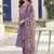 Lavender chinon printed kurta set with dupatta