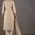 Cream roman silk embroidered with sequined work kurta set with dupatta for women