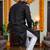  black plain cotton blend  men's only kurta