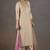 Cream roman silk embroidered with sequined work kurta set with dupatta for women