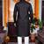  black plain cotton blend  men's only kurta