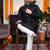  black plain cotton blend  men's only kurta