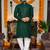  dark green plain cotton blend  men's only kurta