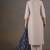 Cream chinnon floral printed kurta set for women