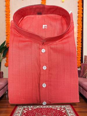   plain cotton blend  men's only kurta 5