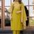 Mustard roman silk printed kurta set with dupatta