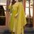 Mustard roman silk printed kurta set with dupatta