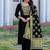 Black cotton blend jacquard kurta set with dupatta for women