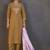 Mustard cotton blend floral embroidered kurta set for women