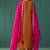 Orange chinnon embroidered kurta set with dupatta for women